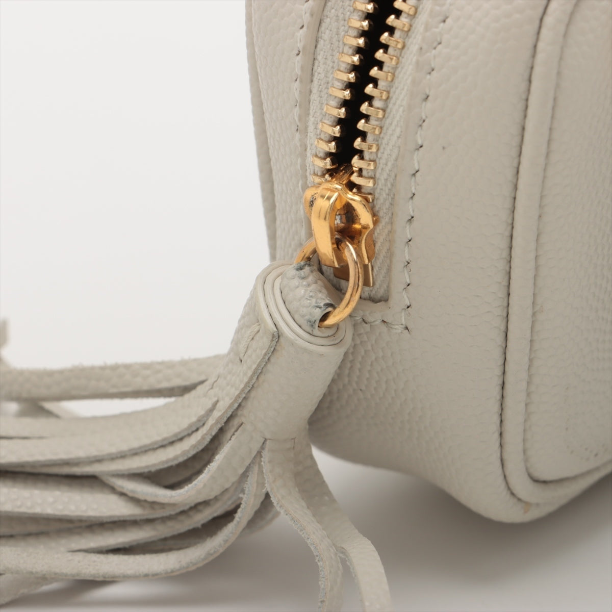 Saint Laurent Leather Chain Shoulder Bag Beige 635088