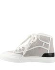Hermes get-up canvas x leather high-cut sneaker EU35 ladies white x brown bag