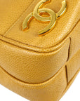 Chanel 1994-1996 Triple CC Chain Shoulder Bag Beige Caviar