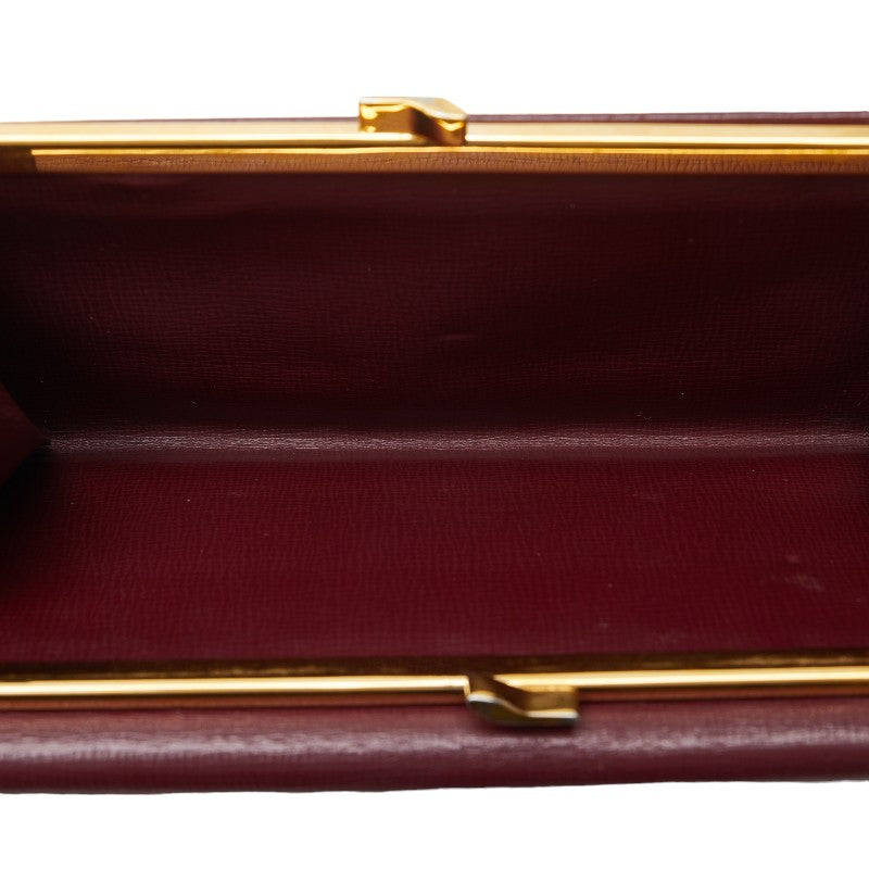 Cartier Musterline Long Wallet Long Wallet Bordeaux Wine Red Leather  Cartier