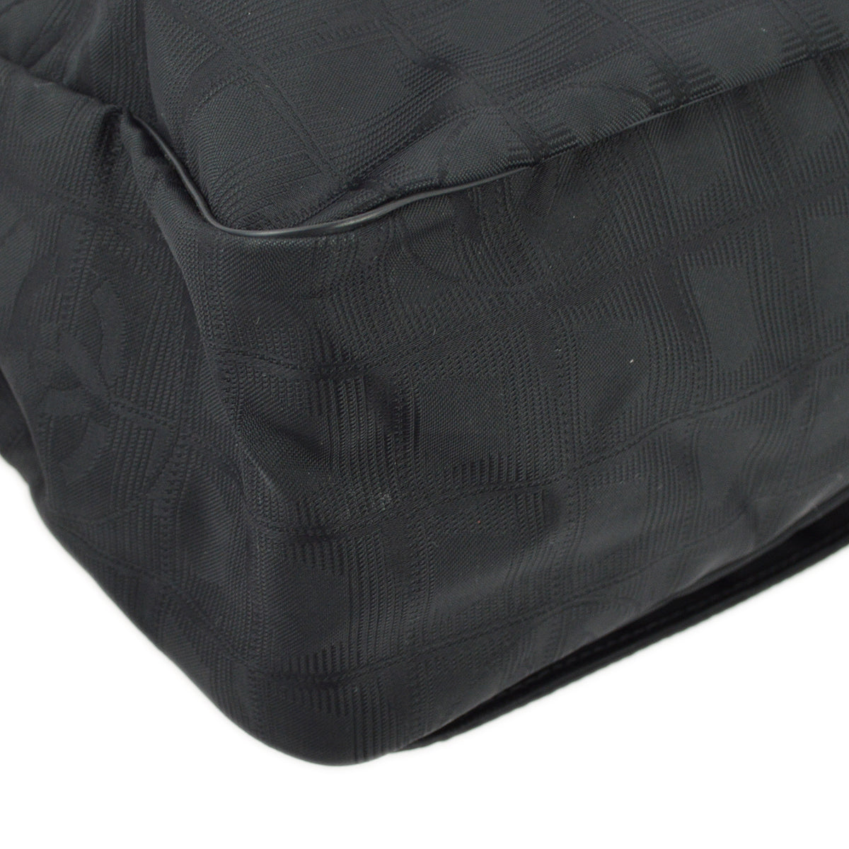 Chanel Black Jacquard Travel Line Messenger Shoulder Bag
