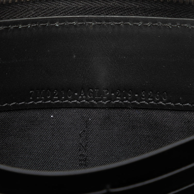 Fendi Microso Round Long Wallet 7M0210 Black Leather  Fendi