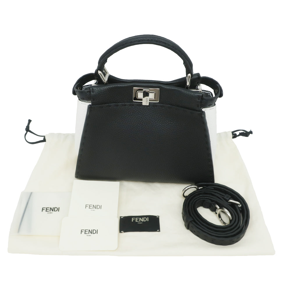 FI Fendi Peacebu Handbag Small Shoulder Black Car Freshers 8BN244