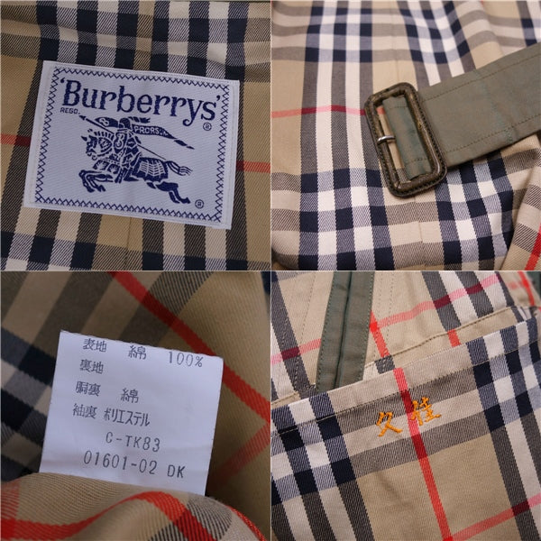 Vint Burberry s Trent Coat Back Check Out  11AB3 (M Equivalent) Olive Cake