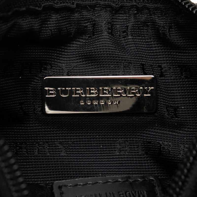 Burberry Nova Check Pouch Beige Black PVC Leather