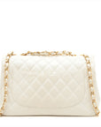 CHANEL DECAMATRASE Caviar S Single Flap Double Chain Bag White Gold  11th