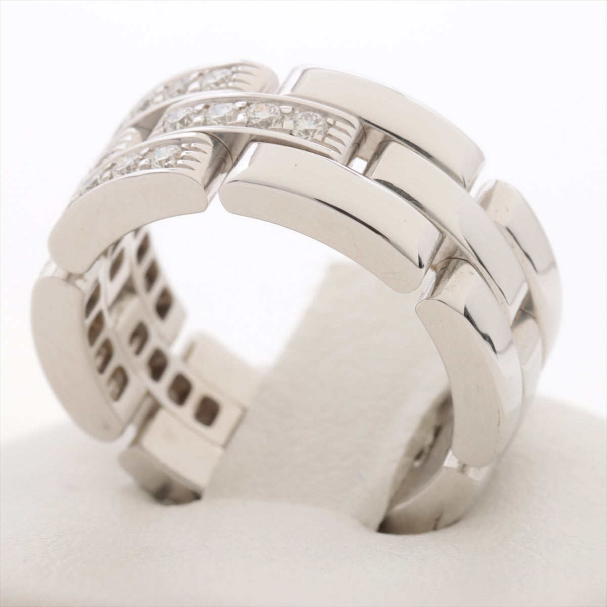 Cartier Miyong Panthal Half Diamond Ring 750 (WG) 12.5g