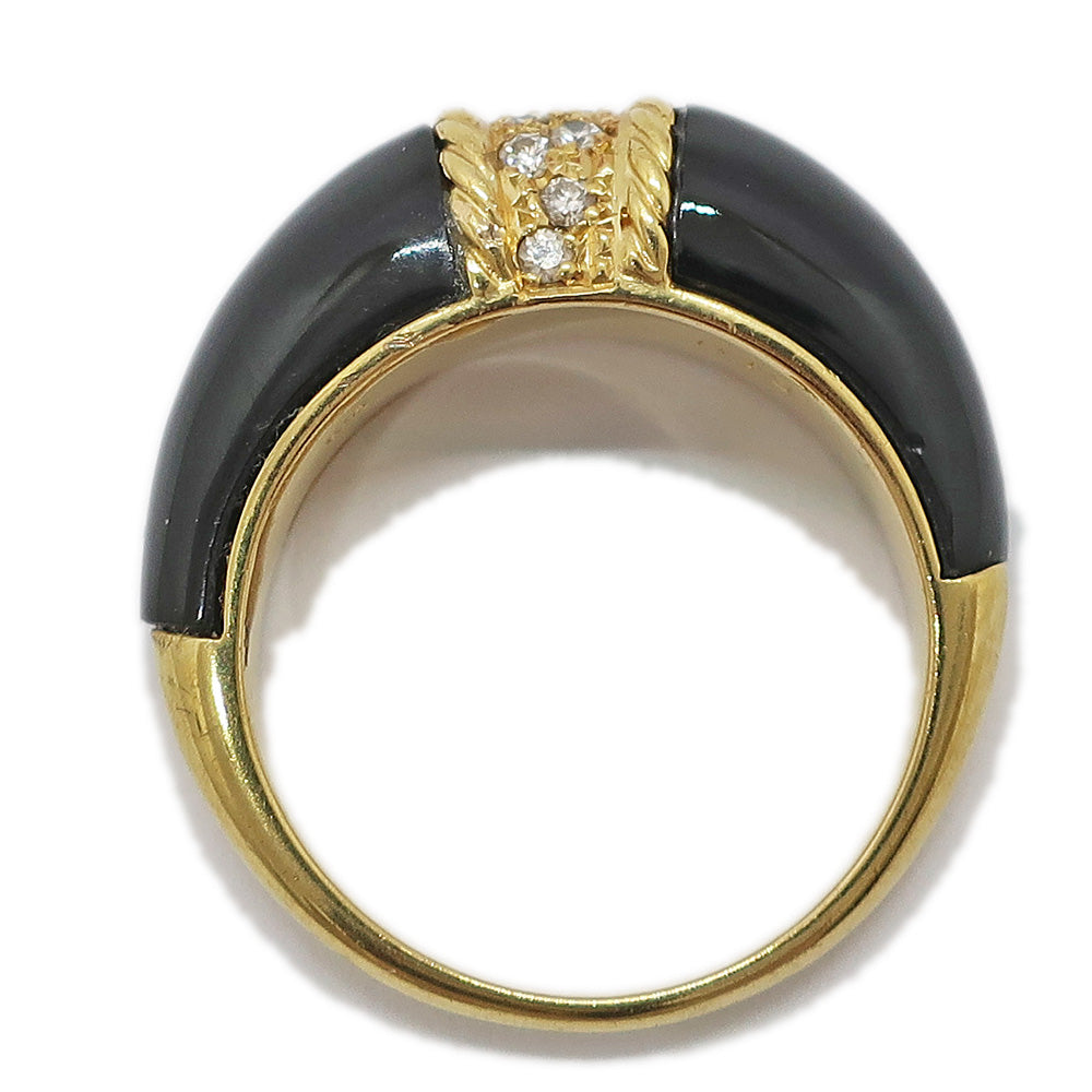 K18 onyx diamond 0.13ct ring 