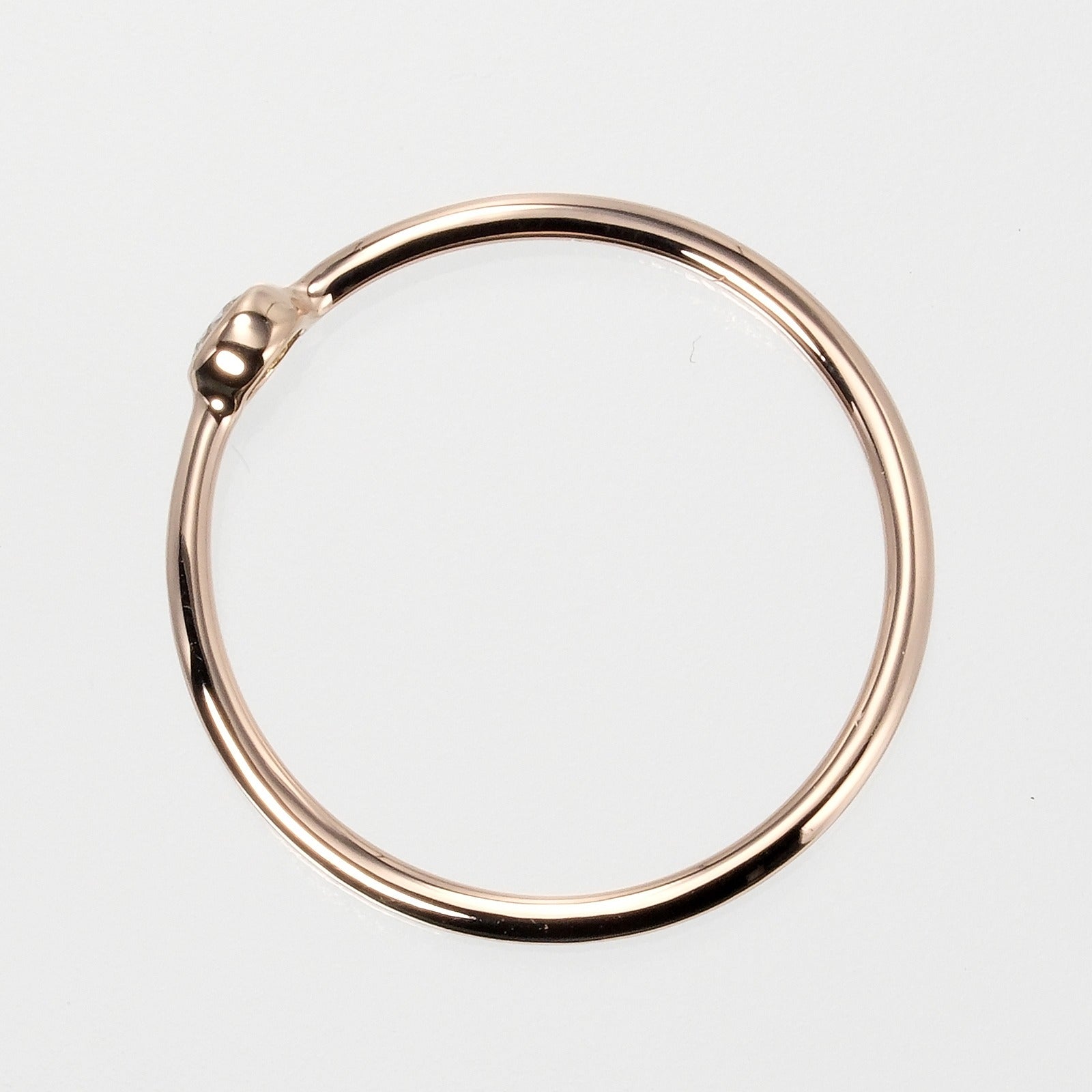 Tiffany Wave Single  8th Ring Ring K18 PG Pink G Diamond TIFFANY&amp;Co