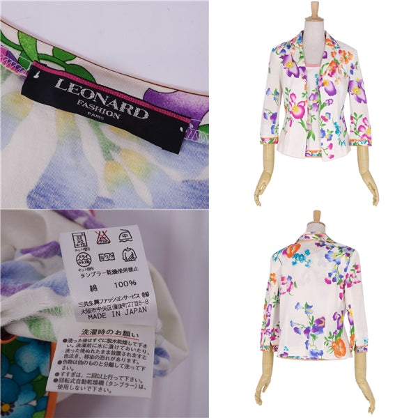 LEONARD FASHION  Jacket Tank Top Flowers Cotton  9AR (M Equivalent) Multi-Color NODEST