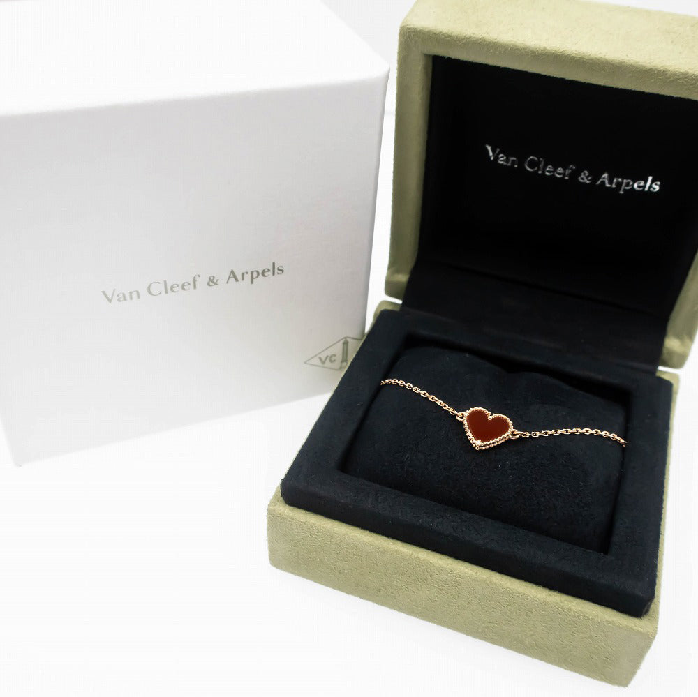 VAN CLEEF &amp; ARPELS Van Cleef &amp; Arpels Suite Alhambra Heart Bracelet VCARN59L00 K18RG Rose G Carnelian Jewelry box and warranty new product] [unused]