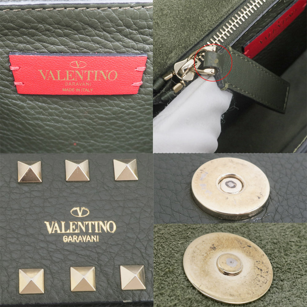 Valentino Rockstud Handbag Karki Green Green UW0B0E86YRK Other