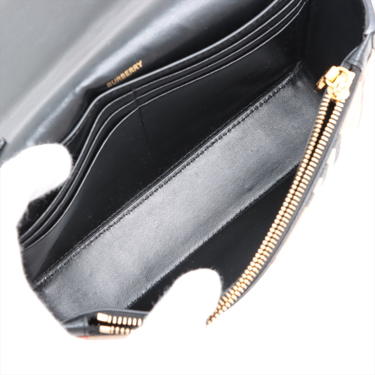 Burberry Nova Check Canvas Leather Shoulder Bag Black