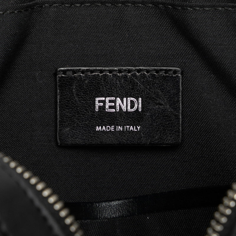 Fendi Zucca 凸輪拖鞋單肩包 7M0286 黑色黃色 PVC 皮革男士 FI 【方便】 FENDI