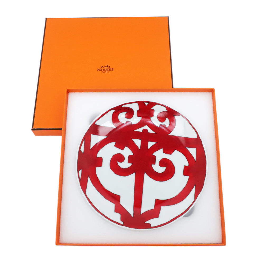 Hermes Panplate Gadarkivir NO2 White Red  Ceramic  And Other New Until Used] Tile Weda