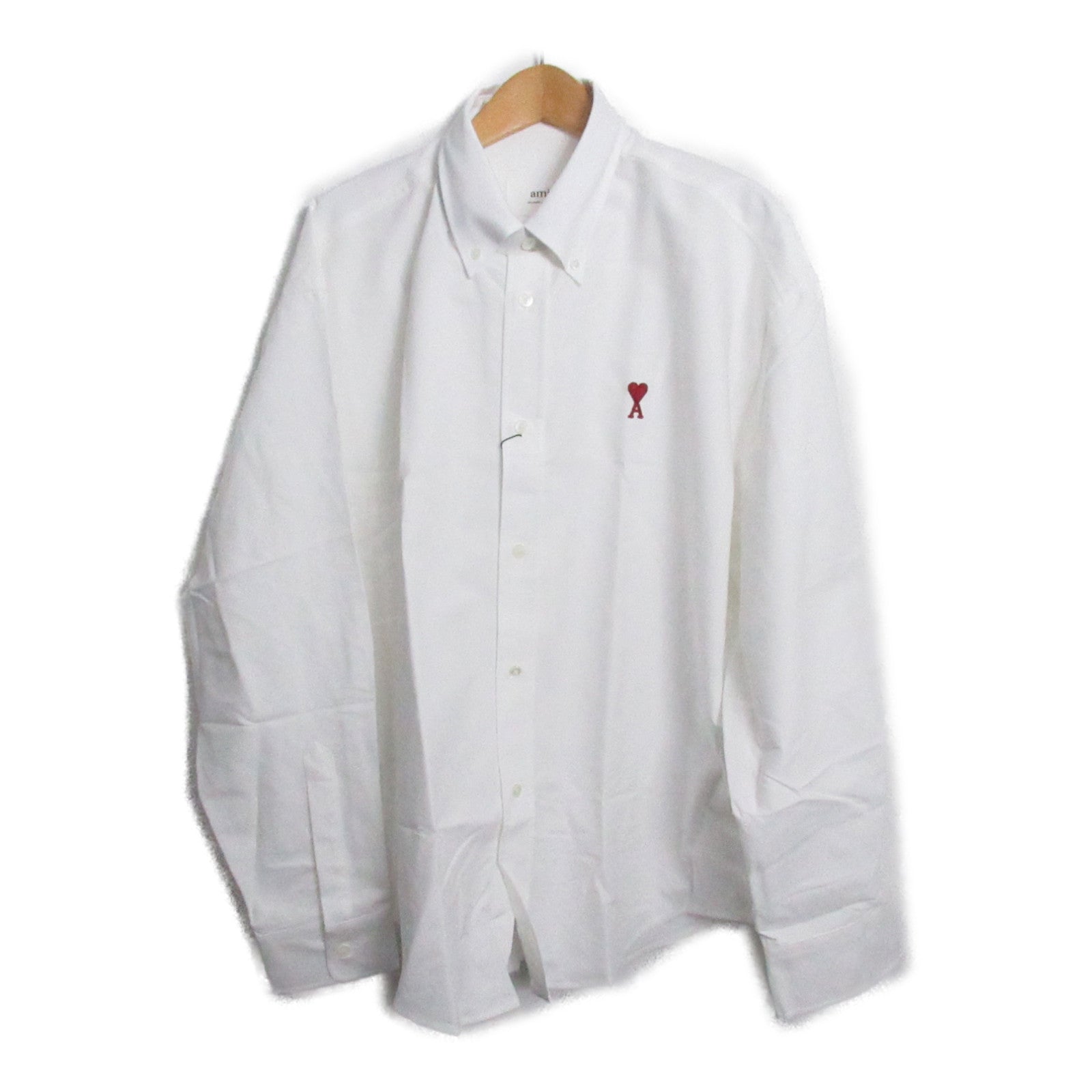 AMI AMI Boxing Fit  Long-Handed   Tops Cotton  White BFUSH130.CO0031168M