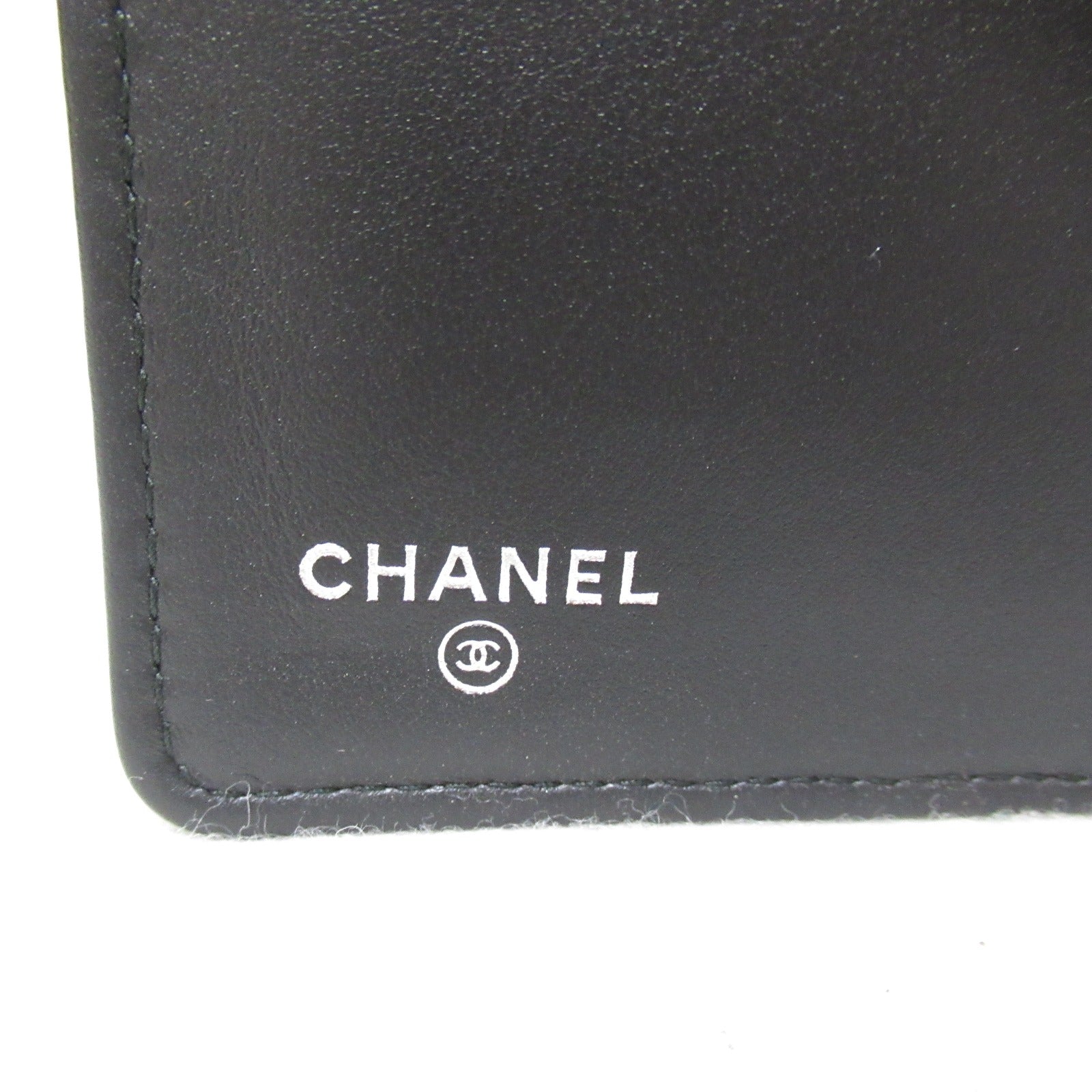 Chanel Two Fable Wallet Two Foldable Wallet Caviar S  Black Ladies