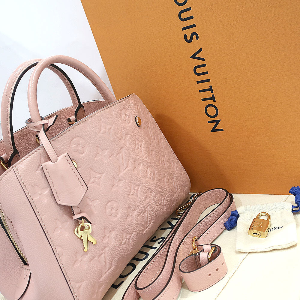 Louis Vuitton Montaigne BB Monogram Emplant M44123 Rose Puddle Pink G   Women 2WAY Shoulder  Preservation Bag