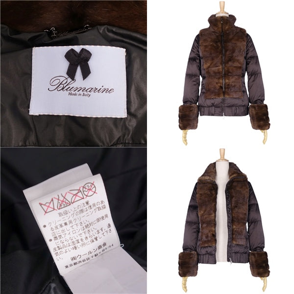 Bulmarine Blumarine Jacket Down Jacket Nylon Minkefour   Made in Italy 38 (M equivalent) Brown  BODEST