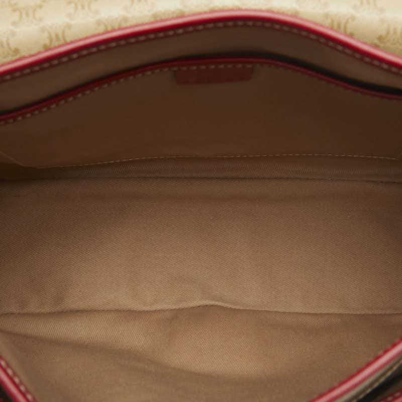 Celine Macadame  Shoulder Bag Beige Red PVC Leather  Celine (Ginestapo)