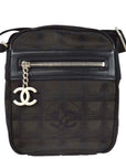 Chanel 2006-2008 Brown Jacquard New Travel Line Shoulder Bag