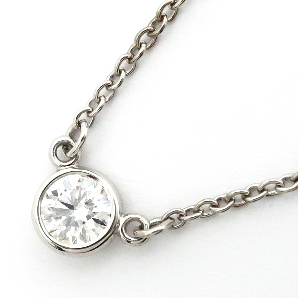 Tiffany Pt950 Diamond Necklace One Earrings Jewelry 1P