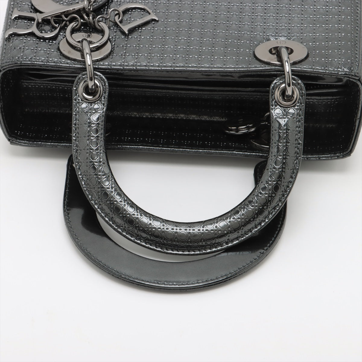 Christian Dior  Dior Lady Patent Leather 2WAY Handbag Gr