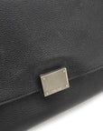 Celine Travers Handbag 2WAY Shoulder Bag Semi-Shoulder Shoulder Leather  Black Black Silver  Blumin