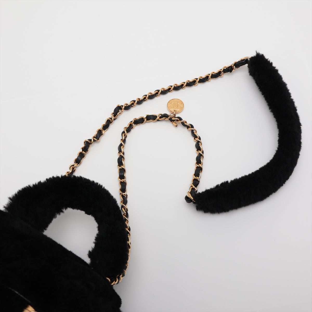 Chanel Coco Sealing 2WAY Shoulder Bag Vanity Black G  AS3357