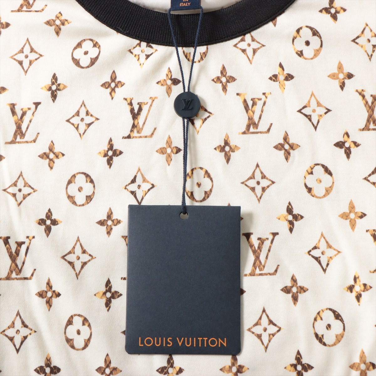 Louis Vuitton 23SS Cotton X Nylon One Earrings XS  Ivory Pearson Monogram  RW231B