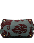 Prada Triangle Logo  Hibiscus Canapa M Handbag Shoulder Bag 2WAY Gr Wine Red Canvas  Prada