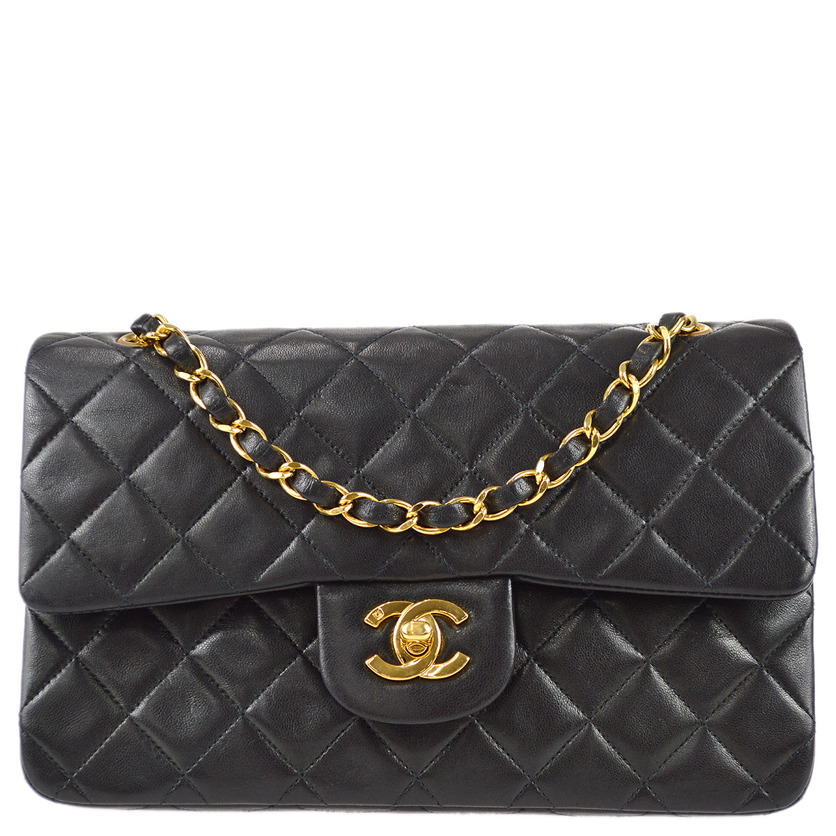 Chanel 1994-1996 Lambskin Small Classic Double Flap Shoulder Bag