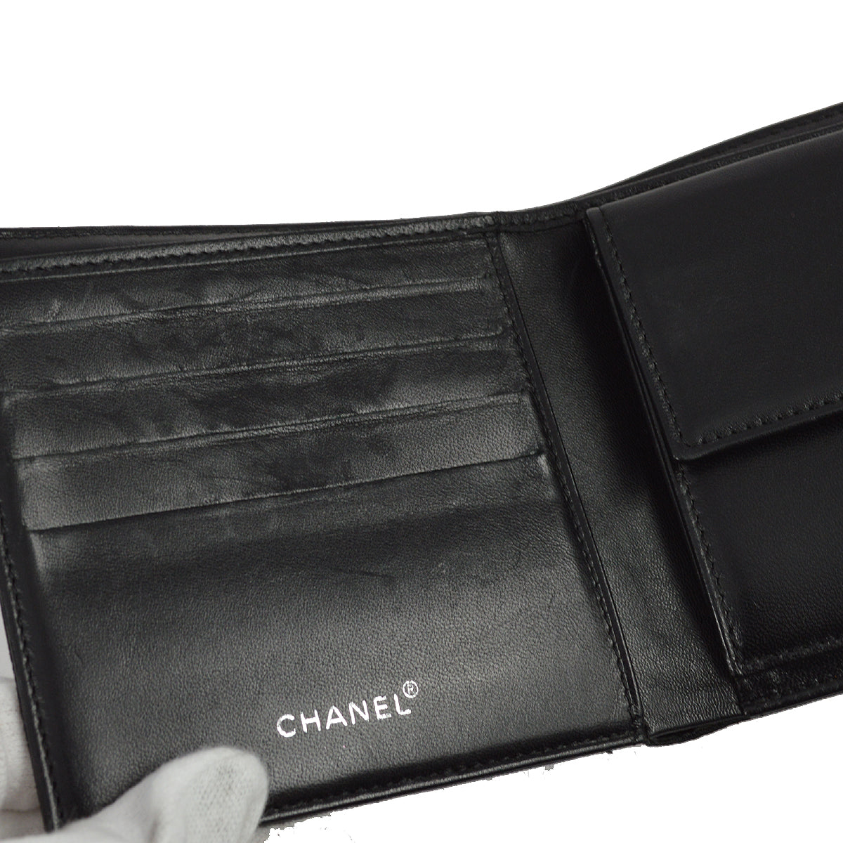 Chanel 2000-2001 黑色 New Travel Line 雙折錢包