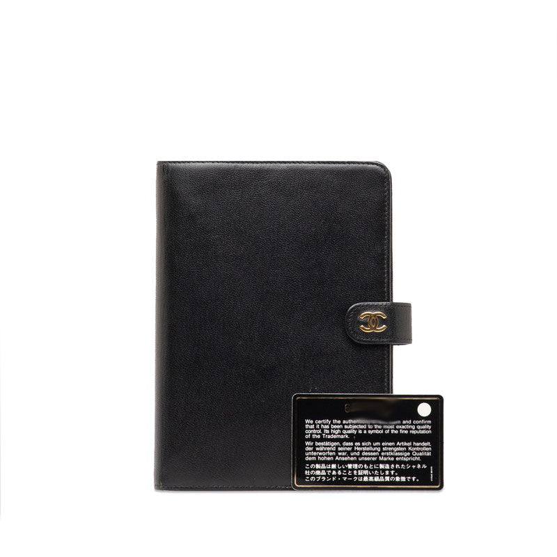 Chanel Coco Handbook Cover Binder 6 s Black Leather  Chanel