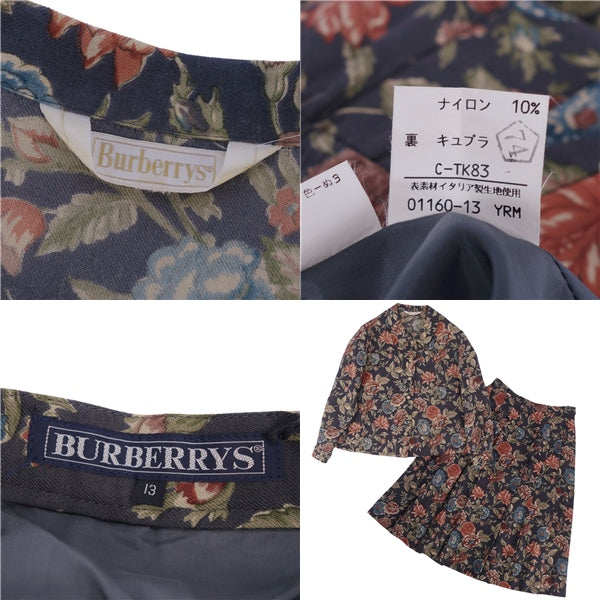 Vint Burberry s   Shirt Flower  Pretty Wool Gabazine  13(M Equivalent) Multi-Color