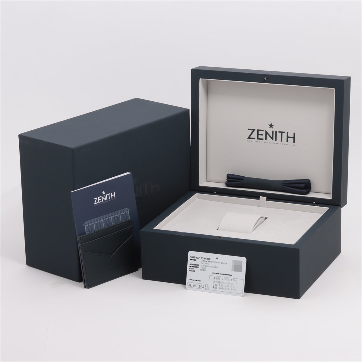 Zenith Chronomaster Sport Yoshida Special Edition 65.3104.3600/52.C920 WG Leather AT Blue-Signed Disc