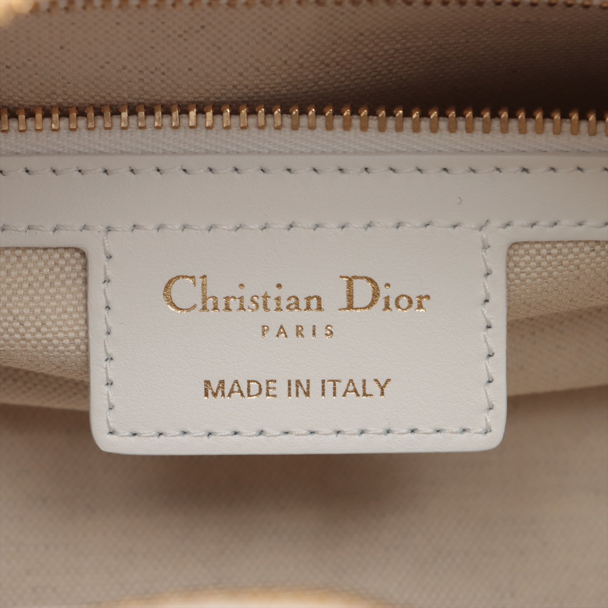 Christian Dior 波浪皮革 2WAY 手提包 白色伯爵