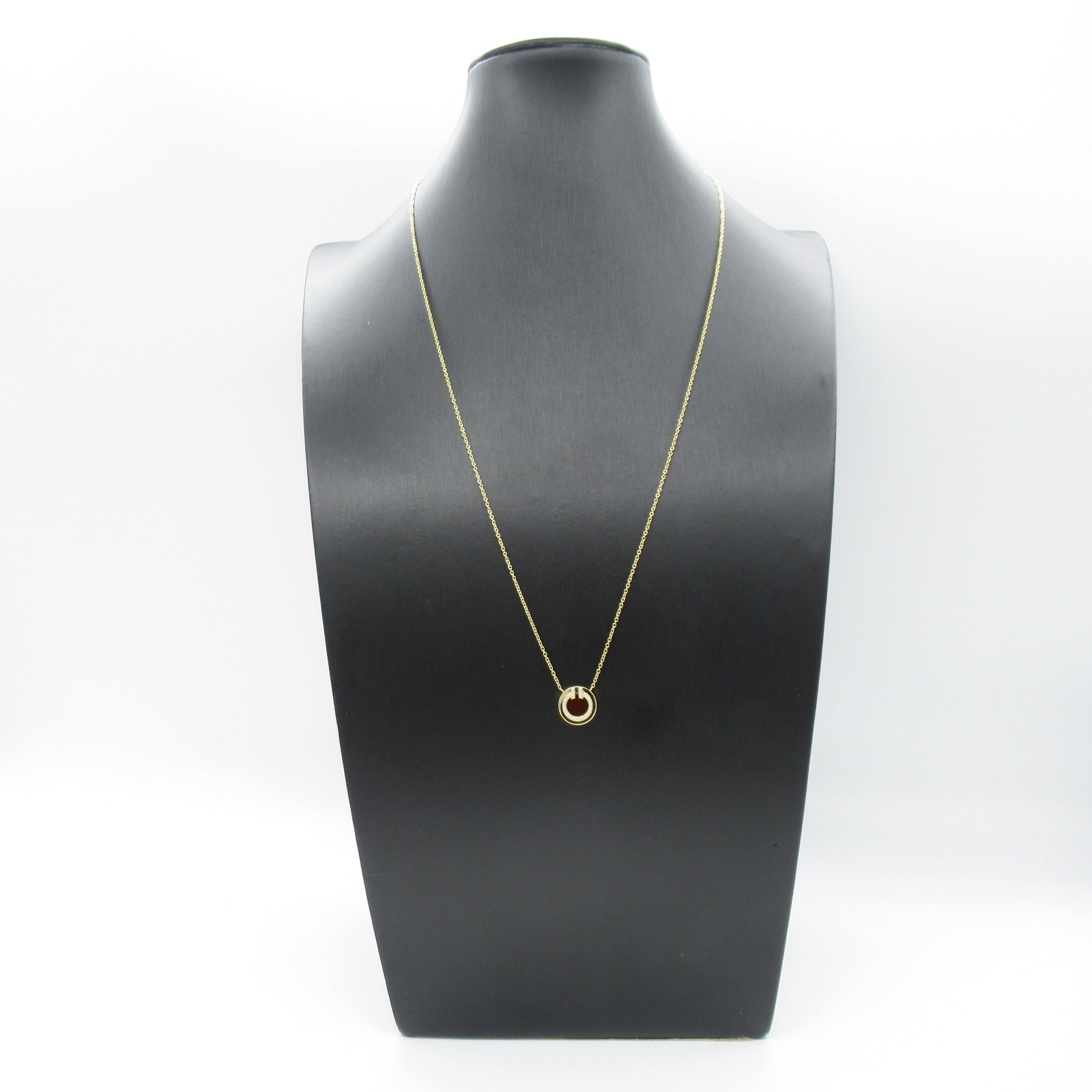Tiffany TIFFANY&amp;CO T-TWO Circle Carnelian Necklace Collar Jewelry K18 (yellow g) Diamond Carnelian  Orange Collar