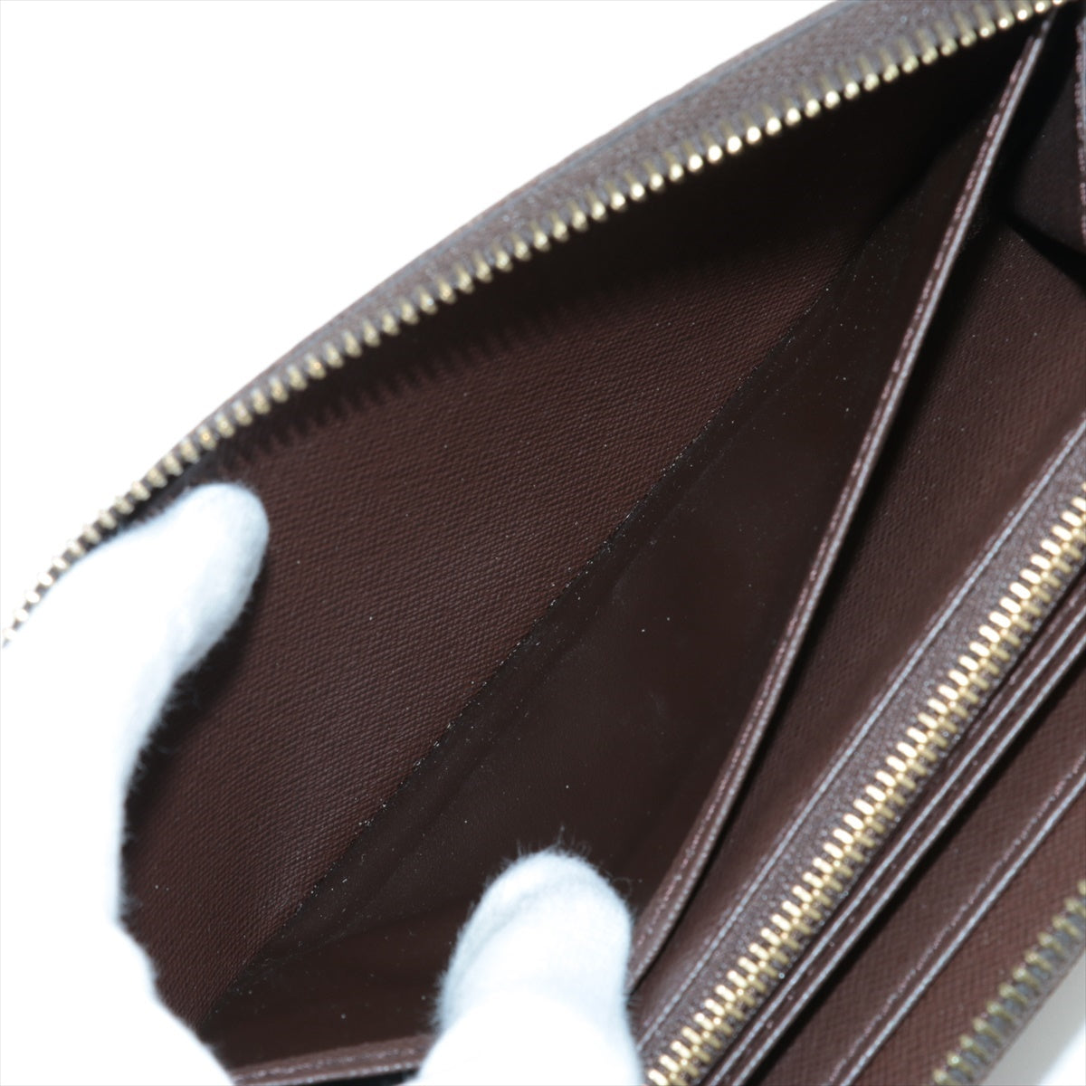 Louis Vuitton Damier Zippy Wallet N60015 Brown Round Zippe Wallet
