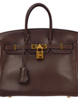 Hermes Ebene Evergrain Birkin 25 Handbag