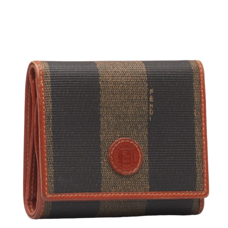 Fendi Pekan Three Folded Wallet Compact Wallet 30959 Black Brown PVC  Fendi