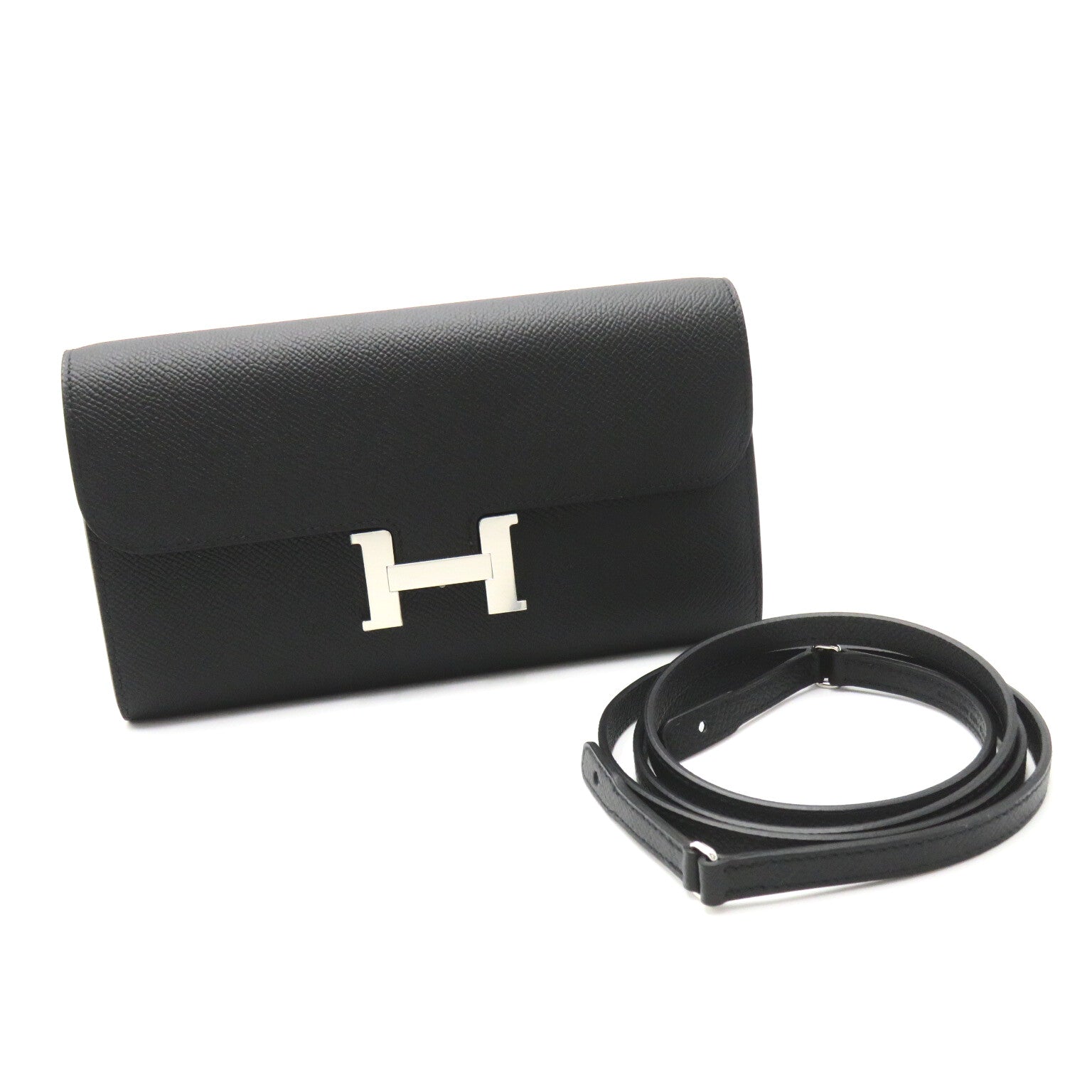 Hermes Hermes Constance Go Shoulder Bag Leather Epsom  Black