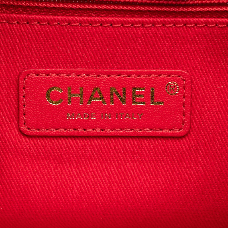 Chanel Coco Stitch Chain Shoulder Bag Black Red   Chanel