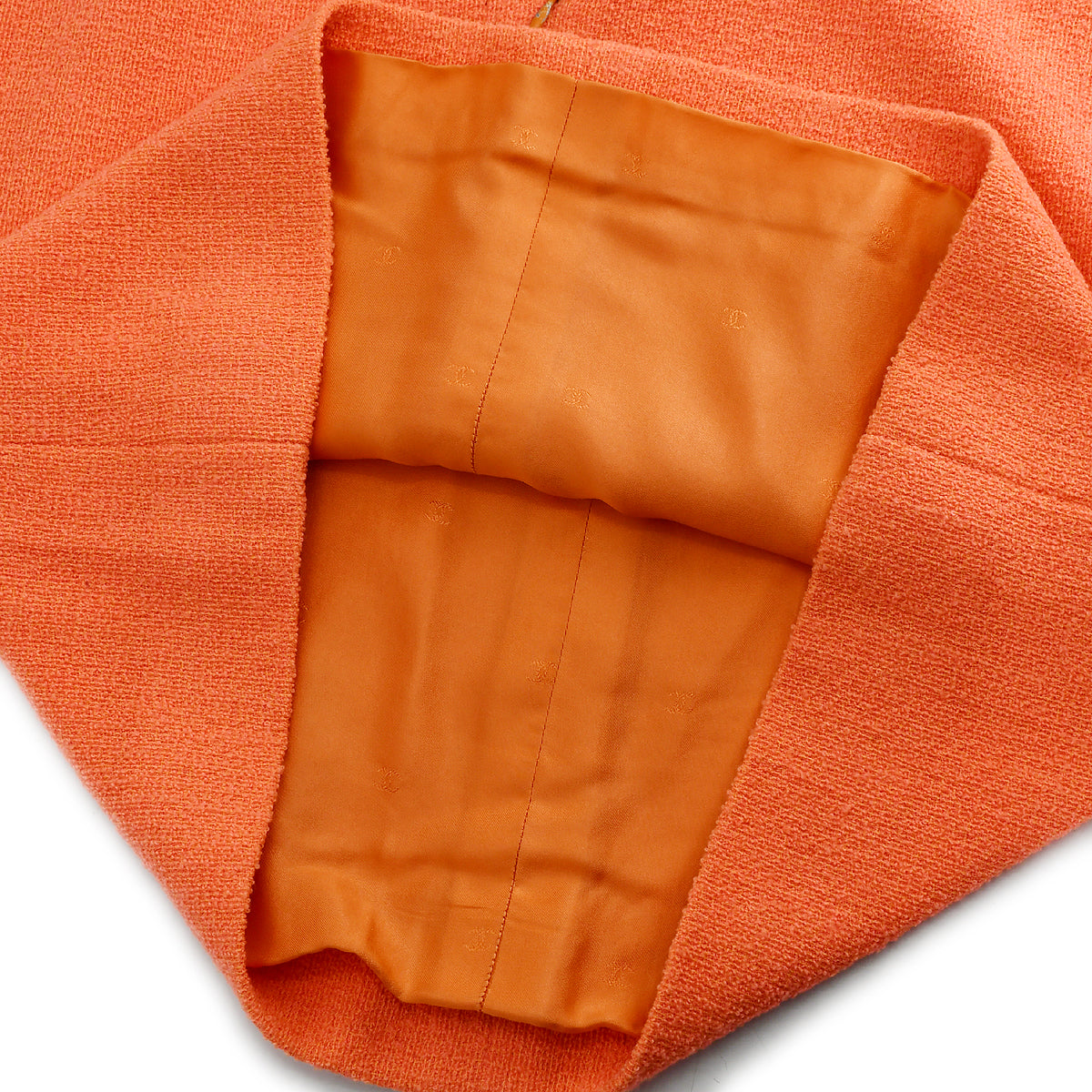 Chanel Setup Suit Jacket Skirt Orange 97P 