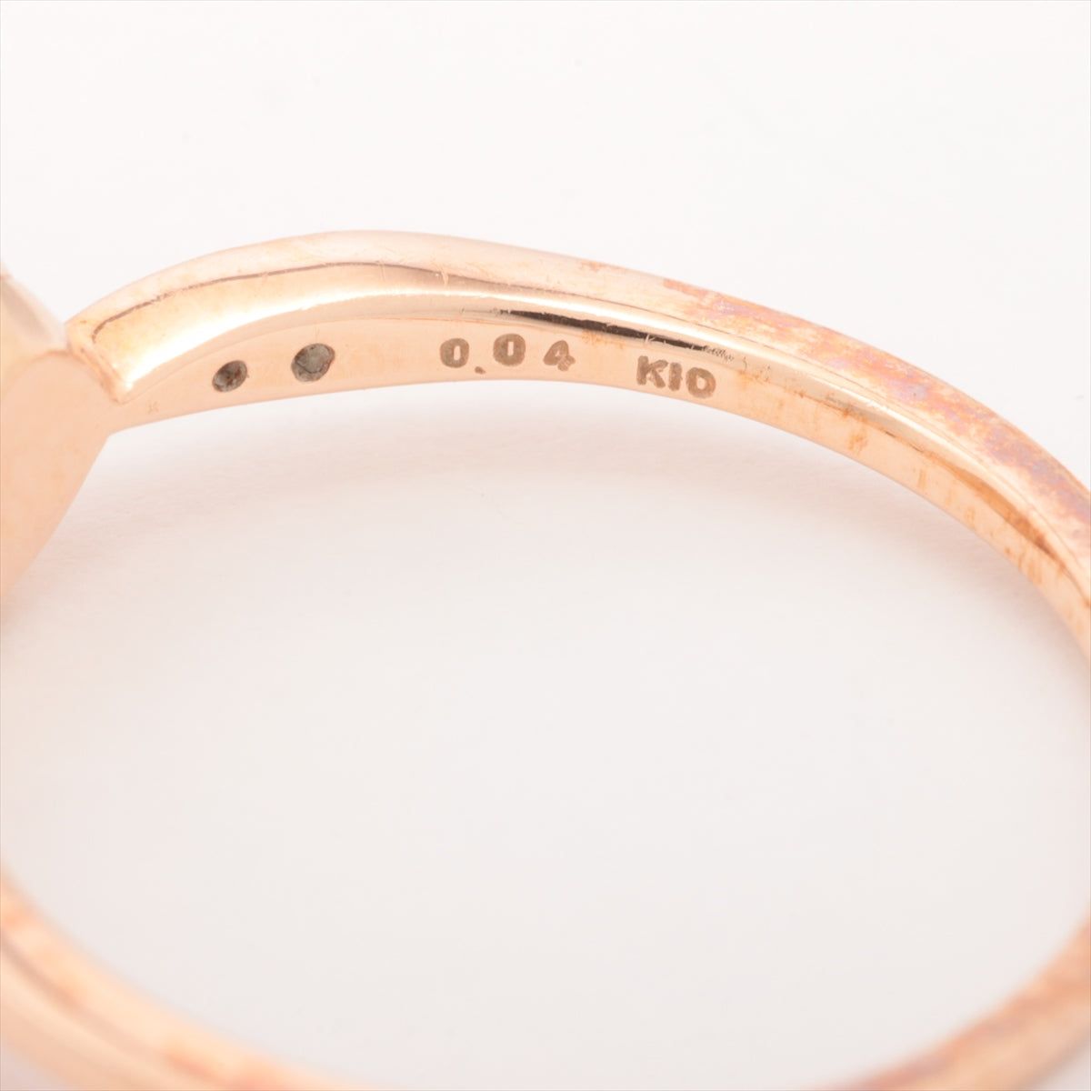 Agat Pearl Diamond Ring K10 (PG) 1.4g 0.04 E