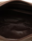 Burberry Check Handbag Karki Brown Nylon Leather