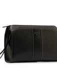 Burberry Nova Check  Clutch Bag Second Bag Black Leather