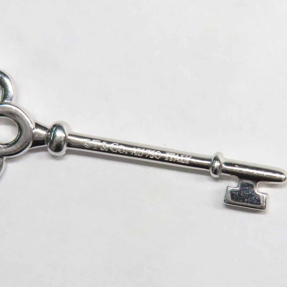 TIFFANY Tiffany Knot Key Necklace Pendant 750WG K18WG White G Diamond 41cm Key  Jewelry Accessories Cleansed