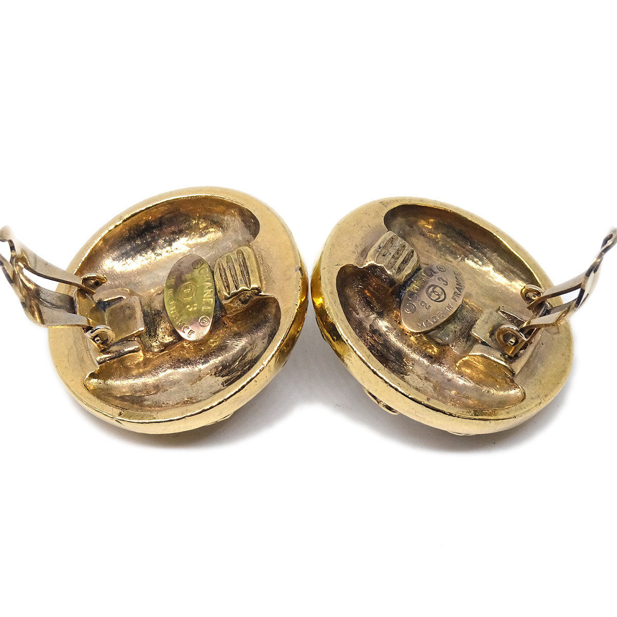 Chanel 1988 Crystal &amp; Gold Earrings Clip-On 23