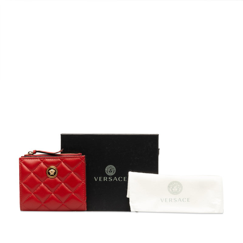 Versace Double Fed Wallet Compact Wallet Leather Gold Leather  Versace Luxury